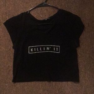 Black crop top